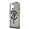 Karl Lagerfeld IML Glitter Karl and Choupette Sketch MagSafe dėklas Apple iPhone 16 juodos spalvos