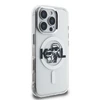 Karl Lagerfeld IML Glitter Karl and Choupette Sketch MagSafe dėklas Apple iPhone 16 Pro skaidrus