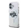 Karl Lagerfeld IML Glitter Karl and Choupette Sketch MagSafe dėklas Apple iPhone 16 skaidrus
