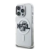 Karl Lagerfeld IML Glitter Karl and Choupette Sketch MagSafe dėklas Apple iPhone 16 Pro Max skaidrus