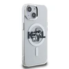 Karl Lagerfeld IML Glitter Karl and Choupette Sketch MagSafe dėklas Apple iPhone 15 skaidrus