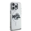Karl Lagerfeld IML Glitter Karl and Choupette Sketch MagSafe dėklas Apple iPhone 15 Pro skaidrus
