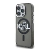 Karl Lagerfeld IML Glitter Karl and Choupette Sketch MagSafe dėklas Apple iPhone 16 Pro juodos spalvos