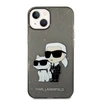 Karl Lagerfeld KLHCP14MHNKCTGK iPhone 14 Plus 6,7 colių juodas / Judas kietas dėklas IML GLIT NFT Karl&Choupette
