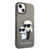 Karl Lagerfeld KLHCP14MHNKCTGK iPhone 14 Plus 6,7 colių juodas / Judas kietas dėklas IML GLIT NFT Karl&Choupette