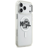 Karl Lagerfeld IML Glitter Karl &amp; Choupette Sketch Logo MagSafe dėklas skirtas Apple iPhone 17 Pro Max Clear
