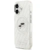 Karl Lagerfeld IML Glitter Karl & Choupette Heads Logo MagSafe dėklas skirtas Apple iPhone 17 pilkos spalvos