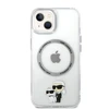 Karl Lagerfeld IML Karl and Choupette MagSafe dėklas telefonui Apple iPhone 15 skaidrus