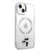 Karl Lagerfeld IML Karl and Choupette MagSafe dėklas telefonui Apple iPhone 15 skaidrus