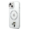 Karl Lagerfeld IML Karl and Choupette MagSafe dėklas telefonui Apple iPhone 15 skaidrus