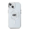 Karl Lagerfeld dėklas skirtas Apple iPhone 15 compatible with MagSafe KLHMP15SHLSKIH (IML Metal K Head) baltos spalvos