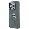 Karl Lagerfeld IML Karl Head Metal Frame MagSafe dėklas telefonui Apple iPhone 15 Pro juodos spalvos