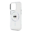 Karl Lagerfeld dėklas skirtas Apple iPhone 15 Pro Max compatible with MagSafe KLHMP15XHLSKIH (IML Metal K Head) baltos spalvos