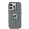 Karl Lagerfeld IML Karl Head Metal Frame MagSafe dėklas telefonui Apple iPhone 15 Pro Max juodos spalvos