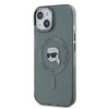 Karl Lagerfeld IML Karl Head Metal Frame MagSafe dėklas telefonui Apple iPhone 15 juodos spalvos