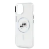 Karl Lagerfeld KLHMP14SHLSKCH Apple iPhone 14 6.1" dėklas telefonui baltos spalvos IML Metal Karl&Choupette Head MagSafe