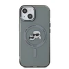 Karl Lagerfeld IML K&amp;CH Heads Metal Frame MagSafe dėklas telefonui Apple iPhone 15 juodos spalvos