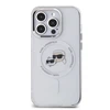 Karl Lagerfeld IML K&amp;CH Heads Metal Frame MagSafe dėklas telefonui Apple iPhone 15 Pro Max skaidrus