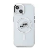 Karl Lagerfeld IML K&amp;CH Heads Metal Frame MagSafe dėklas telefonui Apple iPhone 15 skaidrus