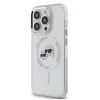 Karl Lagerfeld IML K&amp;CH Heads Metal Frame MagSafe dėklas telefonui Apple iPhone 15 Pro Max skaidrus