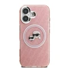 Karl Lagerfeld IML K&CH Heads Repeated Logo MagSafe dėklas Apple iPhone 16 rožinės spalvos