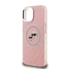Karl Lagerfeld IML K&amp;CH Heads Repeated Logo MagSafe dėklas Apple iPhone 15 rožinės spalvos