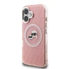 Karl Lagerfeld IML K&CH Heads Repeated Logo MagSafe dėklas Apple iPhone 16 rožinės spalvos