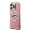Karl Lagerfeld IML K&CH Heads Repeated Logo MagSafe dėklas Apple iPhone 16 Pro Max rožinės spalvos