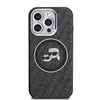 Karl Lagerfeld IML K&CH Heads Repeated Logo MagSafe dėklas Apple iPhone 15 Pro juodos spalvos