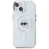 Karl Lagerfeld dėklas skirtas Apple iPhone 15 Plus compatible with MagSafe KLHMP15MHLSKIH (IML Metal K Head) baltos spalvos