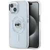 Karl Lagerfeld dėklas skirtas Apple iPhone 15 Plus compatible with MagSafe KLHMP15MHLSKIH (IML Metal K Head) baltos spalvos