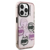 Karl Lagerfeld IML Multi K&CH Heads dėklas Apple iPhone 15 Pro rožinės spalvos