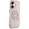 Karl Lagerfeld IML Rhinestones Karl Head Apple iPhone 16 dėklas telefonui rožinės spalvos