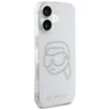 Karl Lagerfeld IML Rhinestones Karl Head Apple iPhone 16 dėklas telefonui skaidrus