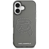 Karl Lagerfeld IML Rhinestones Karl Head Apple iPhone 16 dėklas telefonui juodos spalvos