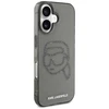 Karl Lagerfeld IML Rhinestones Karl Head Apple iPhone 16 dėklas telefonui juodos spalvos