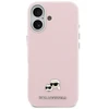 Karl Lagerfeld Karl & Choupette Head Pins Saffiano MagSafe dėklas iPhone 17 - Rožinė