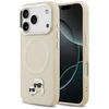 Karl Lagerfeld Karl &amp; Choupette Pins MagSafe dėklas skirtas Apple iPhone 17 Pro rusvai gelsvas