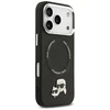 Karl Lagerfeld Karl & Choupette Pins MagSafe dėklas skirtas Apple iPhone 17 Pro juodos spalvos
