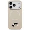 Karl Lagerfeld Karl &amp; Choupette Pins MagSafe dėklas skirtas Apple iPhone 17 Pro rusvai gelsvas