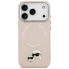 Karl Lagerfeld Karl &amp; Choupette Pins MagSafe dėklas skirtas Apple iPhone 17 Pro rožinės spalvos