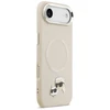 Karl Lagerfeld Karl &amp; Choupette Pins MagSafe dėklas skirtas Apple iPhone Air rusvai gelsvas