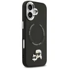 Karl Lagerfeld Karl & Choupette Pins MagSafe dėklas skirtas Apple iPhone 17 juodos spalvos