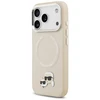 Karl Lagerfeld Karl &amp; Choupette Pins MagSafe dėklas skirtas Apple iPhone 17 Pro rusvai gelsvas