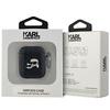 Apple AirPods Karl Lagerfeld Cover Monogram Karl &amp; Choupette Head ausinių dėklas juodos spalvos