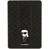 Karl Lagerfeld Saffiano Monogram Ikonik dėklas iPad 10.2" 2019 (7-osios kartos) su Folio Magnet ištisiniu dangteliu - Juodas