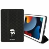 Karl Lagerfeld Saffiano Monogram Ikonik dėklas iPad 10.2" 2019 (7-osios kartos) su Folio Magnet ištisiniu dangteliu - Juodas