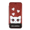 Dėklas Apple iPhone X / XS Karl Lagerfeld Book Valentine raudonos spalvos