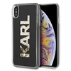 Dėklas Karl Lagerfeld KLHCI65KAGBK iPhone Xs Max juoda/juodas Karl logo Glitter