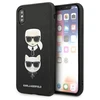 Apple iPhone XS Max Karl Lagerfeld dėklas Saffiano Ikonik Karl&amp;Choupette Head (KLHCI65SAKICKCBK) juodos spalvos
